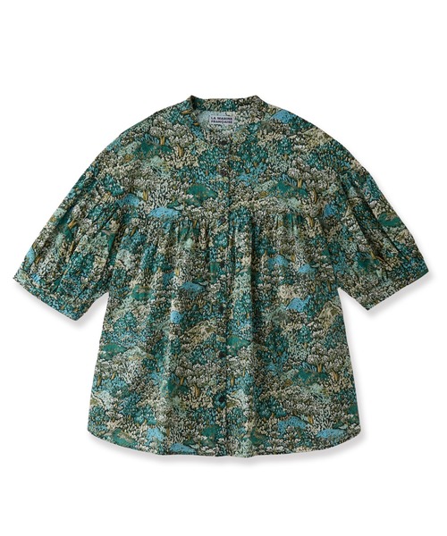 LA MARINE FRANCAISE(マリン フランセーズ)の「リバティプリントギャザーブラウス(シャツ/ブラウス・レディース・グリーン/ブルー・FREE)」の2枚目の写真