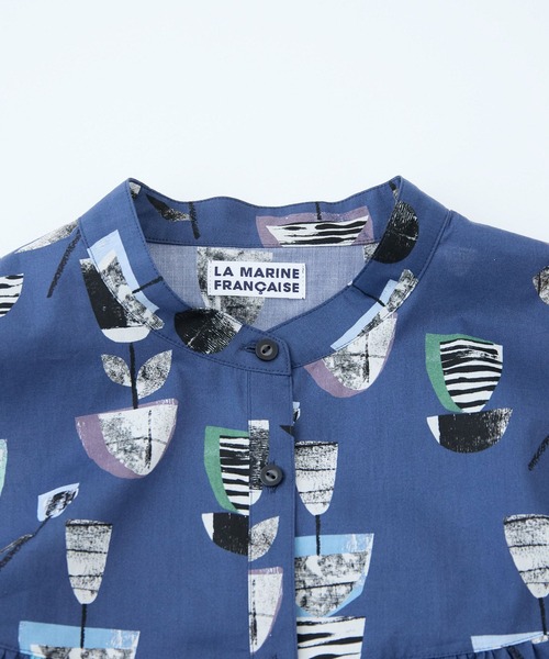 LA MARINE FRANCAISE(マリン フランセーズ)の「リバティプリントギャザーブラウス(シャツ/ブラウス・レディース・グリーン/ブルー・FREE)」の7枚目の写真