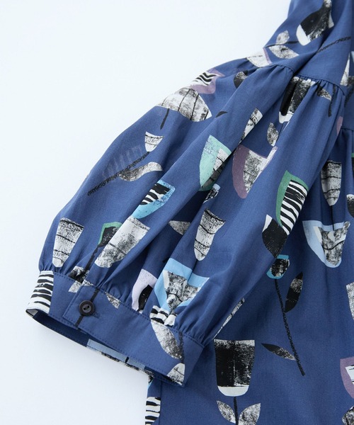 LA MARINE FRANCAISE(マリン フランセーズ)の「リバティプリントギャザーブラウス(シャツ/ブラウス・レディース・グリーン/ブルー・FREE)」の8枚目の写真