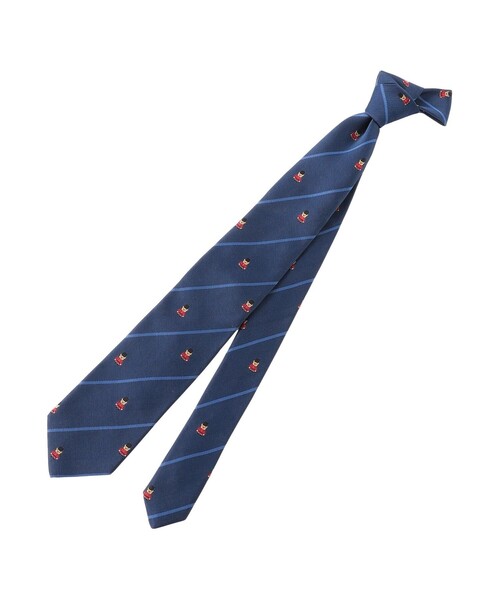 MACKINTOSH PHILOSOPHY(マッキントッシュ フィロソフィー)の「バッキンガムベア×ストライプ レギュラータイ(ネクタイ・メンズ・チャコールグレー/ブルー系その他7/ダークネイビー・FREE)」の1枚目の写真