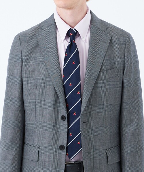 MACKINTOSH PHILOSOPHY(マッキントッシュ フィロソフィー)の「バッキンガムベア×ストライプ レギュラータイ(ネクタイ・メンズ・チャコールグレー/ブルー系その他7/ダークネイビー・FREE)」の6枚目の写真