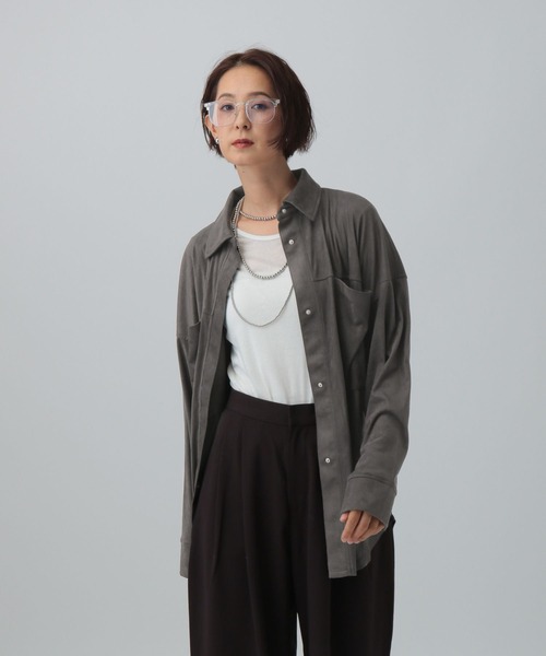 セール】フェイクスエードシャツチュニック 582445（シャツ/ブラウス