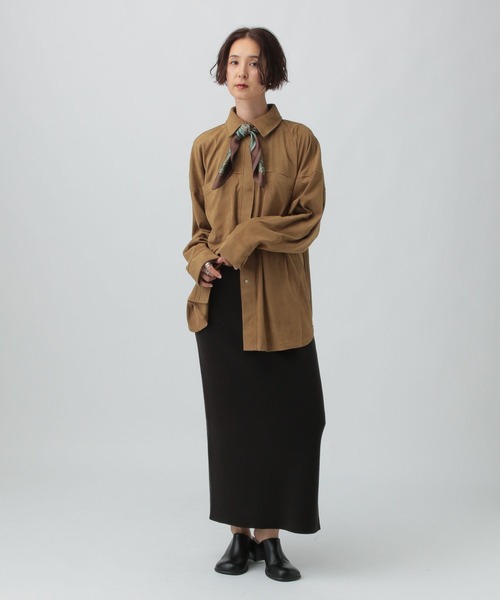 LEPSIM(レプシィム)の「フェイクスエードシャツチュニック 582445(シャツ/ブラウス・レディース・キャメル/カーキブラウン/チャコールグレー・FREE)」の8枚目の写真