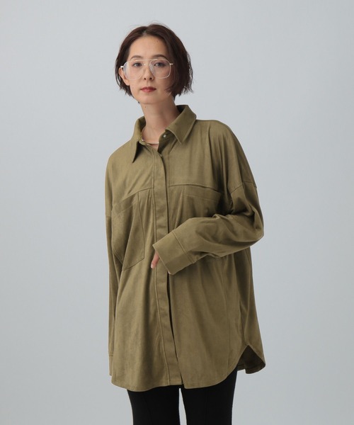セール】フェイクスエードシャツチュニック 582445（シャツ/ブラウス