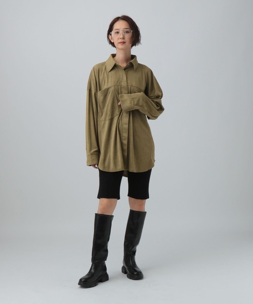 セール】フェイクスエードシャツチュニック 582445（シャツ/ブラウス