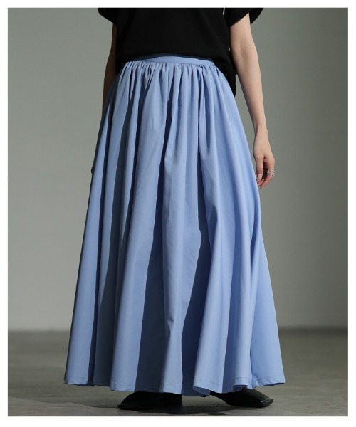 Sawa a la mode（サワアラモード）の「ブロードギャザーフレアロングスカート（スカート・レディース・ブルー/ブラック/モカ・FREE）」の10枚目の写真