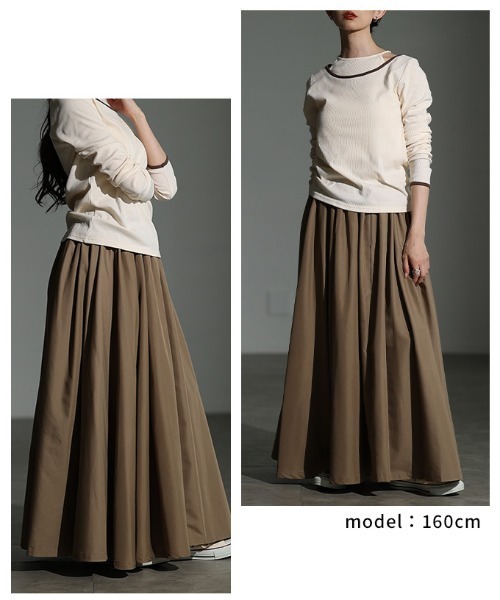 Sawa a la mode（サワアラモード）の「ブロードギャザーフレアロングスカート（スカート・レディース・ブルー/ブラック/モカ・FREE）」の12枚目の写真