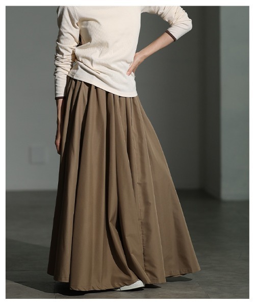Sawa a la mode（サワアラモード）の「ブロードギャザーフレアロングスカート（スカート・レディース・ブルー/ブラック/モカ・FREE）」の14枚目の写真