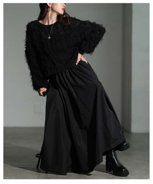 Sawa a la mode（サワアラモード）の「ブロードギャザーフレアロングスカート（スカート・レディース・ブルー/ブラック/モカ・FREE）」の18枚目の写真