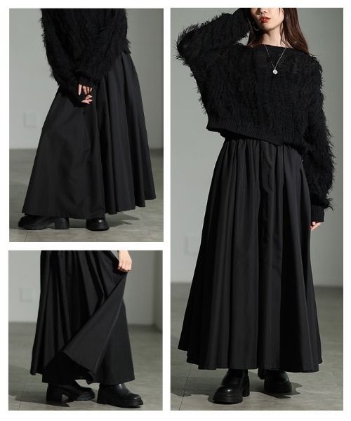 Sawa a la mode（サワアラモード）の「ブロードギャザーフレアロングスカート（スカート・レディース・ブルー/ブラック/モカ・FREE）」の19枚目の写真