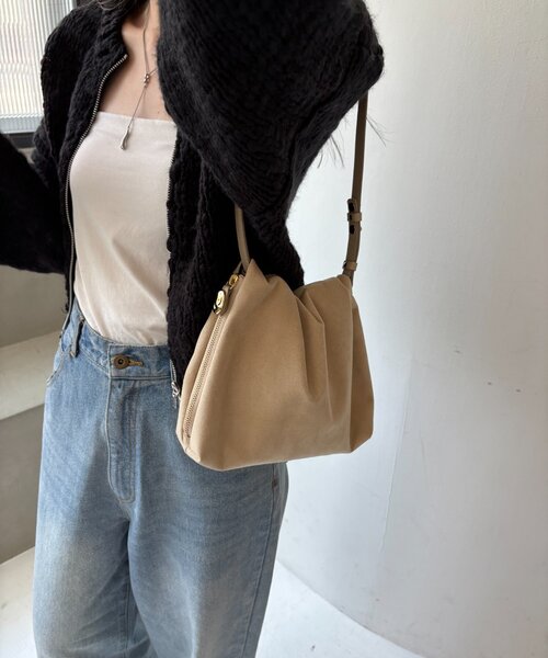 LE'MAGE×gemeilコラボ】スエードワンハンドルバッグ(CE-1599