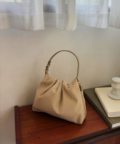 gemeil（ジェムイル）の「【LE'MAGE×gemeilコラボ】スエードワンハンドルバッグ(CE-1599)（ショルダーバッグ・レディース・ホワイト系その他/ダークブラウン/キャメル・FREE）」の7枚目の写真