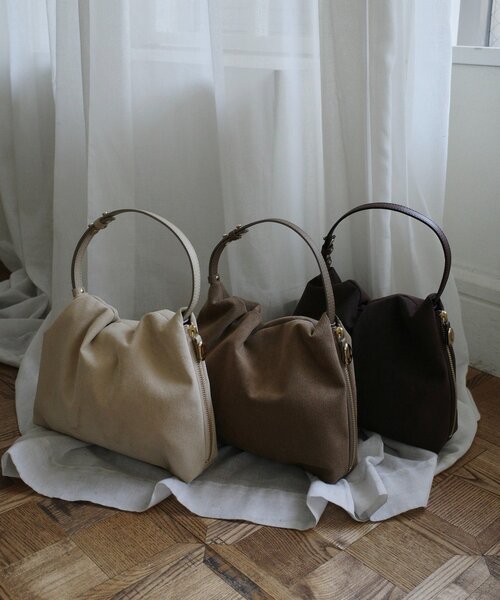 gemeil（ジェムイル）の「【LE'MAGE×gemeilコラボ】スエードワンハンドルバッグ(CE-1599)（ショルダーバッグ・レディース・ホワイト系その他/ダークブラウン/キャメル・FREE）」の11枚目の写真