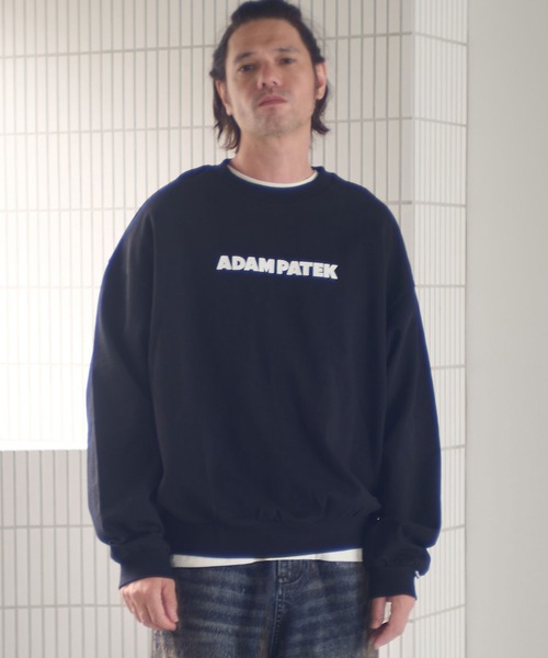 ADAM PATEK(アダムパテック)の「msw1755-logo crewneck スウェット(AP2524025)(スウェット・メンズ・ブラック/ミックスグレー/ブラック系その他・1/2)」の4枚目の写真