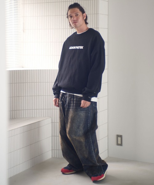 ADAM PATEK(アダムパテック)の「msw1755-logo crewneck スウェット(AP2524025)(スウェット・メンズ・ブラック/ミックスグレー/ブラック系その他・1/2)」の9枚目の写真