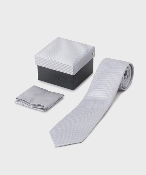 TAKEO KIKUCHI(タケオキクチ)の「フォーマルBOX チーフ&ネクタイセット(ネクタイ・メンズ・ホワイト/シルバー/ライトグリーン/ピンク/パープル・00)」の5枚目の写真