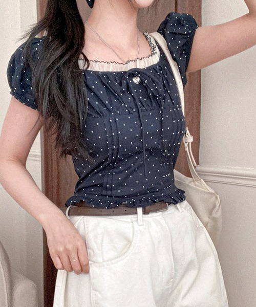 frunco（フランコ）の「【ZOZOTOWN限定】シュシュ付きドットブラウス（シャツ/ブラウス・レディース・ホワイト/レッド/ネイビー・FREE）」の18枚目の写真