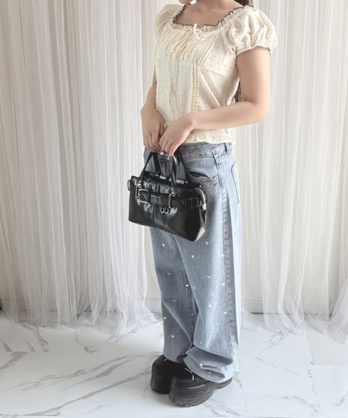 セール】【ZOZO限定】シュシュ付きドットブラウス（シャツ