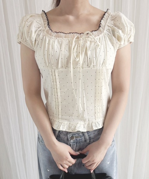 frunco（フランコ）の「【ZOZOTOWN限定】シュシュ付きドットブラウス（シャツ/ブラウス・レディース・ホワイト/レッド/ネイビー・FREE）」の21枚目の写真