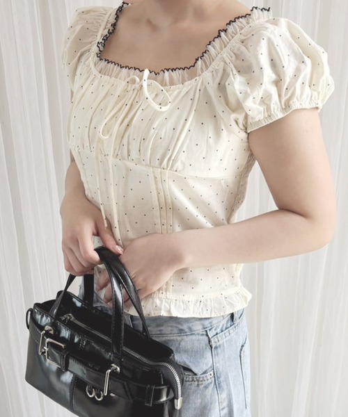 frunco（フランコ）の「【ZOZOTOWN限定】シュシュ付きドットブラウス（シャツ/ブラウス・レディース・ホワイト/レッド/ネイビー・FREE）」の22枚目の写真