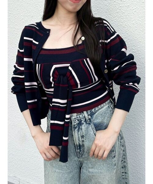 dazzlin（ダズリン）の「片結びニットビスチェ（キャミソール・レディース・パープル/オフホワイト/ブルー/その他1・FREE）」の4枚目の写真