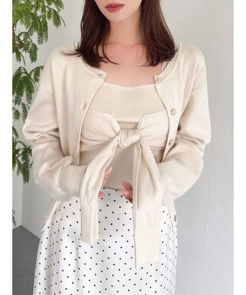 dazzlin（ダズリン）の「片結びニットビスチェ（キャミソール・レディース・パープル/オフホワイト/ブルー/その他1・FREE）」の2枚目の写真