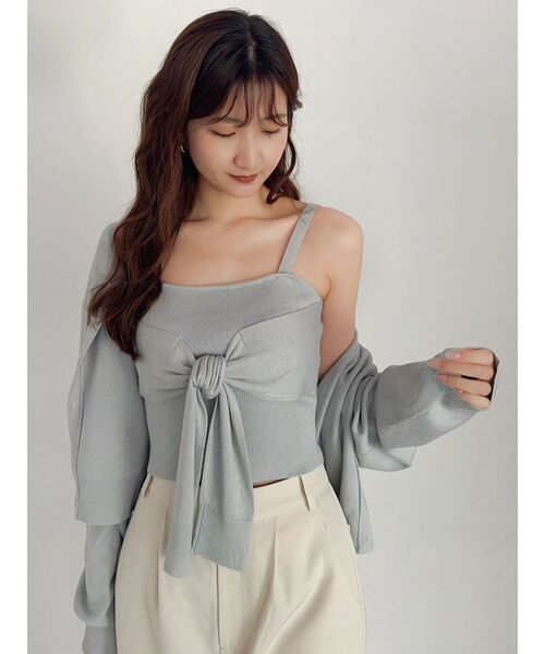 dazzlin（ダズリン）の「片結びニットビスチェ（キャミソール・レディース・パープル/オフホワイト/ブルー/その他1・FREE）」の5枚目の写真