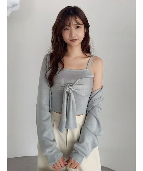 dazzlin（ダズリン）の「片結びニットビスチェ（キャミソール・レディース・パープル/オフホワイト/ブルー/その他1・FREE）」の6枚目の写真