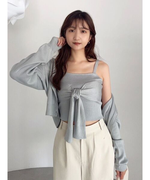 dazzlin（ダズリン）の「片結びニットビスチェ（キャミソール・レディース・パープル/オフホワイト/ブルー/その他1・FREE）」の7枚目の写真