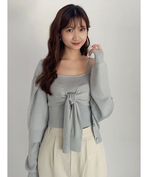 dazzlin（ダズリン）の「片結びニットビスチェ（キャミソール・レディース・パープル/オフホワイト/ブルー/その他1・FREE）」の8枚目の写真