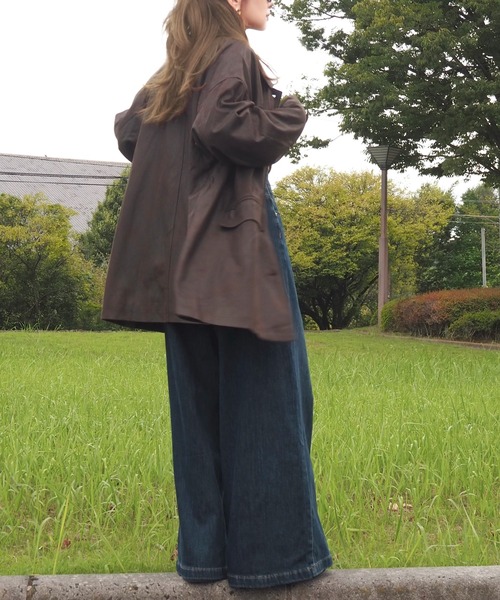 suede like soutien collar jacket /スエード調ステンカラーオーバー