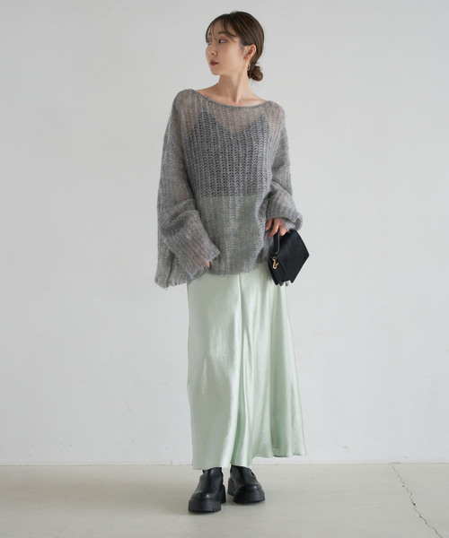 バイヤスサテンフレアスカート（スカート）｜NOBLE（ノーブル）の