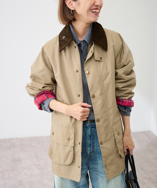 FRAMeWORK(フレームワーク)の「BARBOUR 別注BEAUFORTジャケット(その他アウター・レディース・ベージュ/ブラウン/レッド・SMALL/MEDIUM)」の7枚目の写真