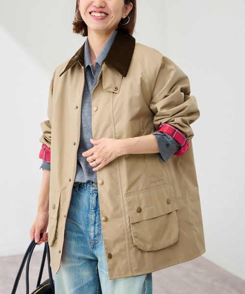 FRAMeWORK(フレームワーク)の「BARBOUR 別注BEAUFORTジャケット(その他アウター・レディース・ベージュ/ブラウン/レッド・SMALL/MEDIUM)」の8枚目の写真