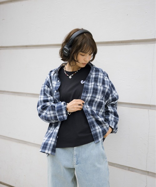kaoyorinakami（カオヨリナカミ）の「cookieboy check shirts / クッキーボーイチェックシャツ（シャツ/ブラウス・メンズ・ブラウン/ネイビー・SMALL/MEDIUM/LARGE/X-LARGE）」の5枚目の写真