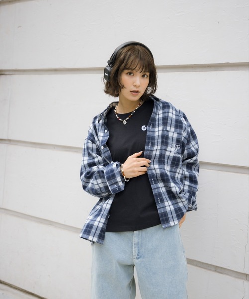 kaoyorinakami（カオヨリナカミ）の「cookieboy check shirts / クッキーボーイチェックシャツ（シャツ/ブラウス・メンズ・ブラウン/ネイビー・SMALL/MEDIUM/LARGE/X-LARGE）」の6枚目の写真