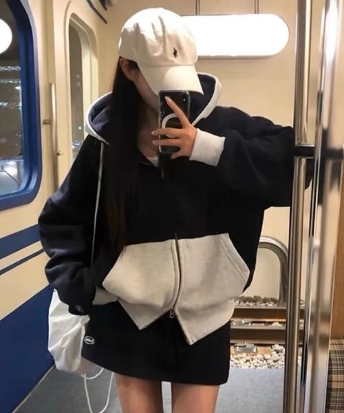 Bicolor байкера-куртка ZIP Parka — жакет