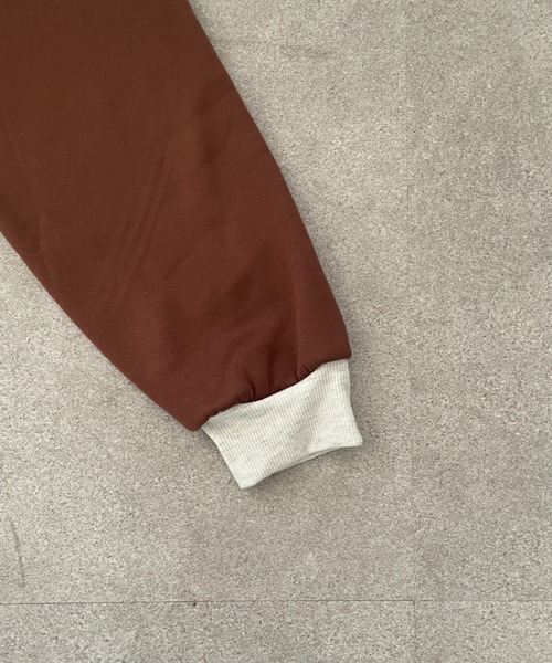 Teem Store(チームストア)の「【再入荷】バイカラーオーバーサイズダブルZIPパーカー ジャケット(パーカー・レディース・ネイビー/ブラウン・F)」の6枚目の写真