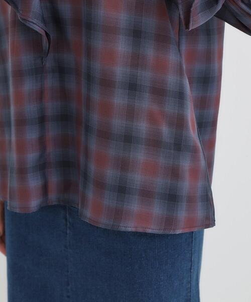 DRESKIP(ドレスキップ)の「【S-LL】きれいめカジュアルに チェック柄フリルブラウス(シャツ/ブラウス・レディース・アイボリー系1/ワイン系1/ダークブラウン系1・01/02/03/04)」の22枚目の写真