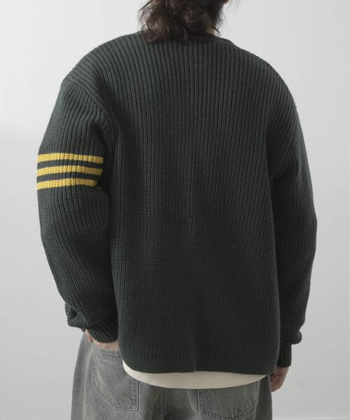 ITEMS URBANRESEARCH（アイテムズ アーバンリサーチ）の「ウール混サガラ刺繍カーディガン（カーディガン/ボレロ・メンズ・グリーン/ブラック・MEDIUM/LARGE）」の4枚目の写真