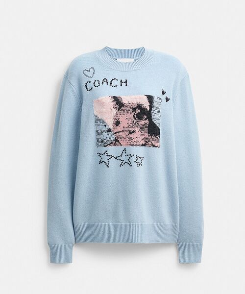 COACH(コーチ)の「バニー グラフィック インターシャ クルーネック セーター(ニット/セーター・レディース・ブルー系その他・MEDIUM/SMALL/X-SMALL)」の2枚目の写真