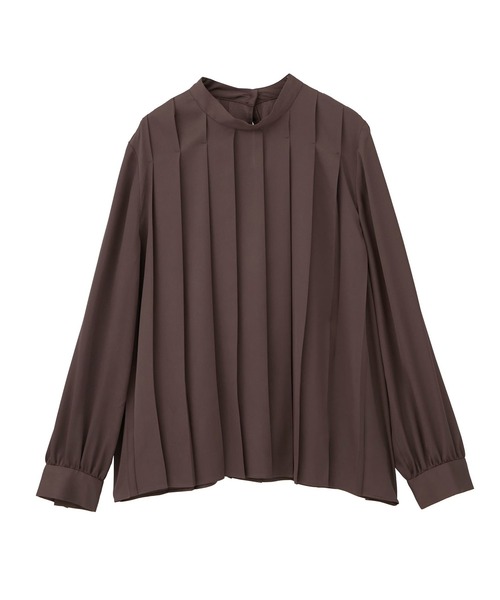 Tiara（ティアラ）の「ハイネックプリーツブラウス（シャツ/ブラウス・レディース・ホワイト/ボルドー/ブラウン・FREE）」の3枚目の写真