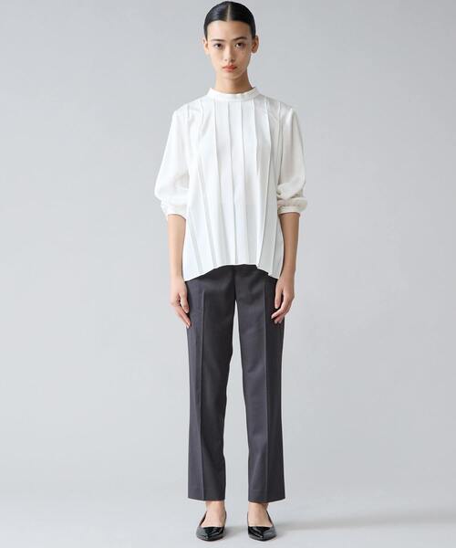 Tiara（ティアラ）の「ハイネックプリーツブラウス（シャツ/ブラウス・レディース・ホワイト/ボルドー/ブラウン・FREE）」の11枚目の写真