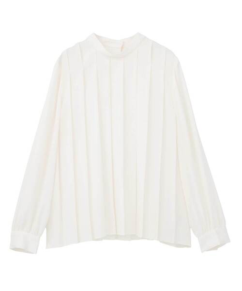Tiara（ティアラ）の「ハイネックプリーツブラウス（シャツ/ブラウス・レディース・ホワイト/ボルドー/ブラウン・FREE）」の12枚目の写真