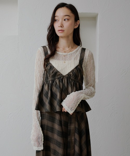 apres jour clair(アプレジュールクレア)の「【apres jour clair】袖ボタンレーストップス(Tシャツ/カットソー・レディース・アイボリー/ブラウン系その他/ベージュ・X-LARGE/フリー)」の10枚目の写真