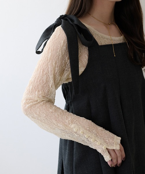 apres jour clair(アプレジュールクレア)の「【apres jour clair】袖ボタンレーストップス(Tシャツ/カットソー・レディース・アイボリー/ブラウン系その他/ベージュ・X-LARGE/フリー)」の19枚目の写真