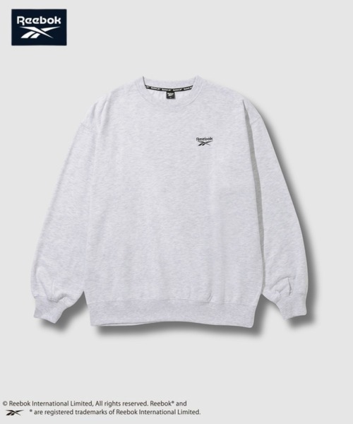 Reebok(リーボック)の「【ユニセックス】Reebok/リーボック 別注 オーバーサイズ ワンポイント刺繍 ロゴ裏起毛プルオーバースウェット / ビッグシルエット / 高密度 / 洗濯可(スウェット・メンズ・ホワイト/杢グレー/ネイビー/ブラック・XL/L/M)」の1枚目の写真