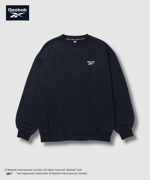 Reebok(リーボック)の「【ユニセックス】Reebok/リーボック 別注 オーバーサイズ ワンポイント刺繍 ロゴ裏起毛プルオーバースウェット / ビッグシルエット / 高密度 / 洗濯可(スウェット・メンズ・ホワイト/杢グレー/ネイビー/ブラック・XL/L/M)」の4枚目の写真