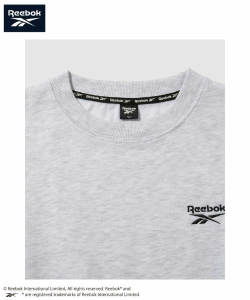 Reebok(リーボック)の「【ユニセックス】Reebok/リーボック 別注 オーバーサイズ ワンポイント刺繍 ロゴ裏起毛プルオーバースウェット / ビッグシルエット / 高密度 / 洗濯可(スウェット・メンズ・ホワイト/杢グレー/ネイビー/ブラック・XL/L/M)」の6枚目の写真