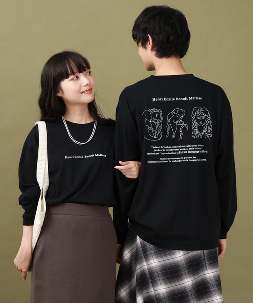 GLOBAL WORK（グローバルワーク）の「ATELIER GLOBAL WORK/長袖Tシャツ/591533（Tシャツ/カットソー・メンズ・ブラック/ブラック系1/ブラック系/ホワイト系3/ホワイト系2/ホワイト系1・SMALL/MEDIUM/LARGE）」の6枚目の写真